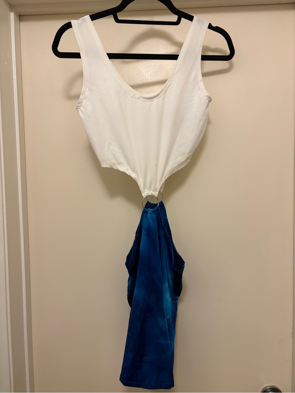 Pretty Woman White and Blue Two-Tone Women's Dress